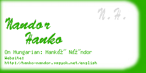 nandor hanko business card